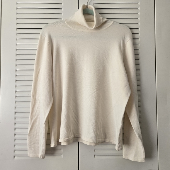 Pendleton Silk Blend Turtleneck Top Cream Color Size XL - Picture 2 of 7